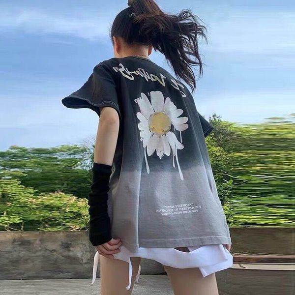 women's t-shirt chao brand loose medium length small daisy short sleeve female spring and summer korean student's friend couple�, White
women's t-shirt chao brand loose medium length small daisy short sleeve female spring and summer korean student's friend couple�, White
