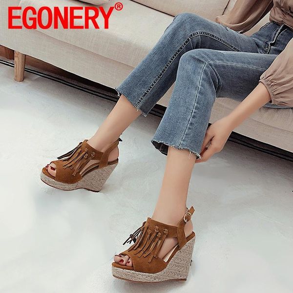 sandals egonery women leisure slope heel summer style fringe decoration concise comfortable lovely sweet office lady, Black 
sandals egonery women leisure slope heel summer style fringe decoration concise comfortable lovely sweet office lady, Black