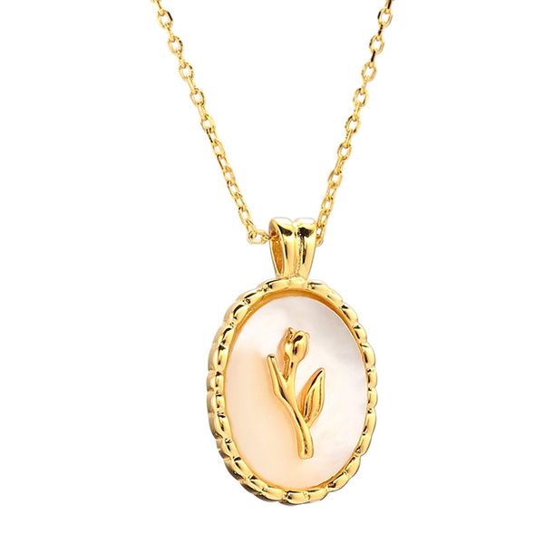 925 sterling silver necklace tulip shell pendant necklace for women 18k gold choker necklace oval geometric fine jewelry party q0531
925 sterling silver necklace tulip shell pendant necklace for women 18k gold choker necklace oval geometric fine jewelry party q0531