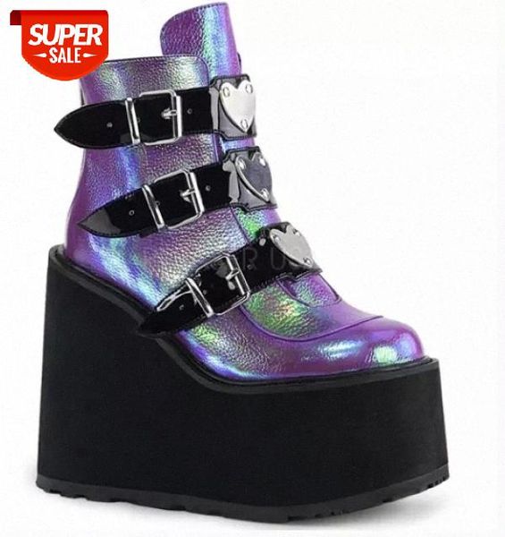 2020 metal buckle ankel boots for women black white punk female platform boots wedges high heels botas #rd6i
2020 metal buckle ankel boots for women black white punk female platform boots wedges high heels botas #rd6i