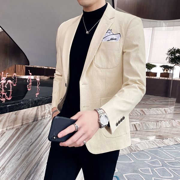 british style men blazers solid business casual jacket streetwear wedding dress social coat 2021 autumn suit homme kaxw, White;black 
british style men blazers solid business casual jacket streetwear wedding dress social coat 2021 autumn suit homme kaxw, White;black