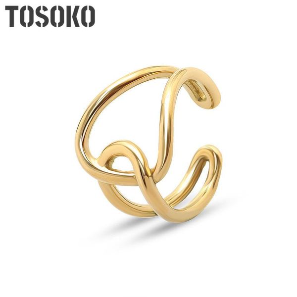 cluster rings tosoko stainless steel jewelry geometric chain twist ring knot fashion for female bsa130, Golden;silver
cluster rings tosoko stainless steel jewelry geometric chain twist ring knot fashion for female bsa130, Golden;silver