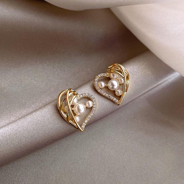 stud korean design fashion jewelry exquisite copper inlaid zircon earrings elegant love pearl women's daily wild, Golden;silver
stud korean design fashion jewelry exquisite copper inlaid zircon earrings elegant love pearl women's daily wild, Golden;silver
