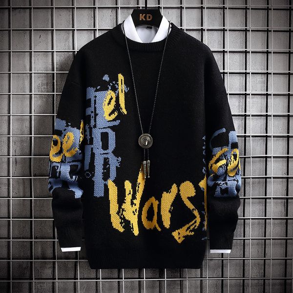 men's sweaters korean men's loose sweater, autumn and winter street clothes, hip-hop style high-quality knitted pullover, novel, White;black
men's sweaters korean men's loose sweater, autumn and winter street clothes, hip-hop style high-quality knitted pullover, novel, White;black