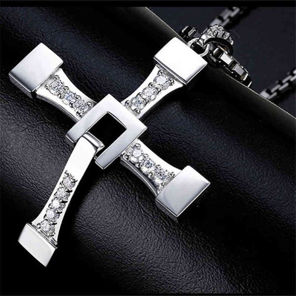 fast and furious dominic toretto cross rhinestone pendant stainless steel necklace for men, Silver
fast and furious dominic toretto cross rhinestone pendant stainless steel necklace for men, Silver