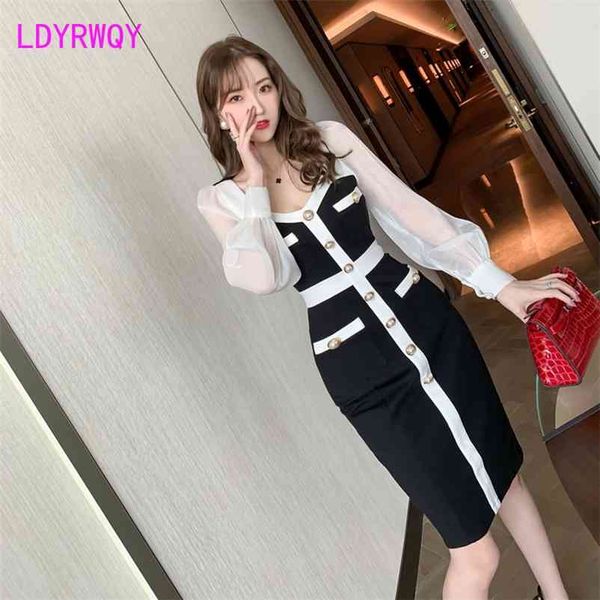 french retro hepburn lantern sleeve dress female winter ladies temperament black and white stitching bag hip 210603, Black;gray
french retro hepburn lantern sleeve dress female winter ladies temperament black and white stitching bag hip 210603, Black;gray