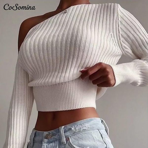 women's sweaters cosomina one shoulder sweater women high waist knitted pullover long sleeve winter spring female jumper streetwea, White;black
women's sweaters cosomina one shoulder sweater women high waist knitted pullover long sleeve winter spring female jumper streetwea, White;black
