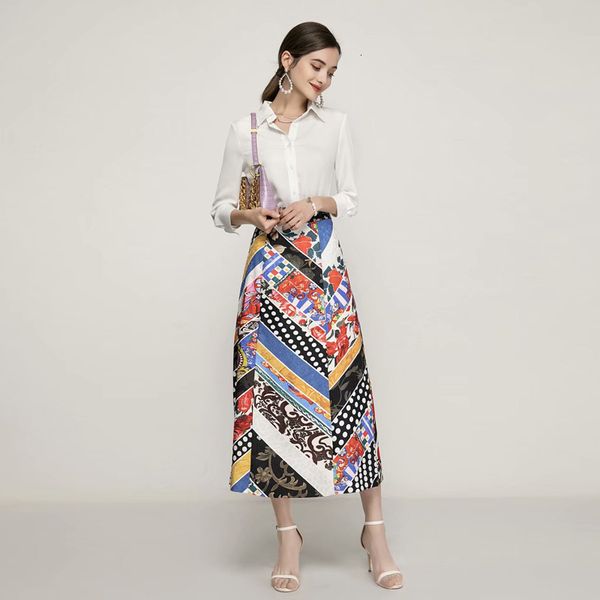 new fashion spring women suits streetwear workplace white shirt block print half skirt vintage elegant piece ojix, Black;gray
new fashion spring women suits streetwear workplace white shirt block print half skirt vintage elegant piece ojix, Black;gray