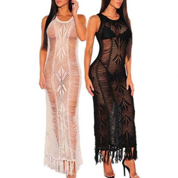 casual dresses 50% dropbackless long dress embroidery one-step style o-neck knit tassel perspective sleeveless for beach, Black;gray
casual dresses 50% dropbackless long dress embroidery one-step style o-neck knit tassel perspective sleeveless for beach, Black;gray