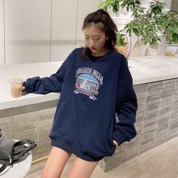girls oversize sweatshirts 201109, Black