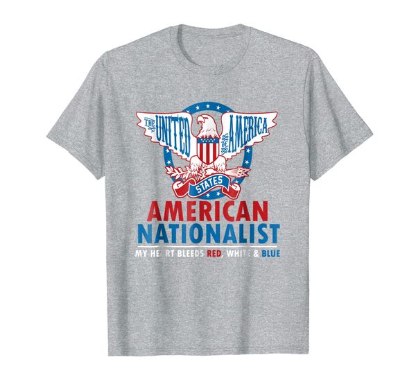 american nationalist heart bleeds red white blue t shirt, White;black
american nationalist heart bleeds red white blue t shirt, White;black