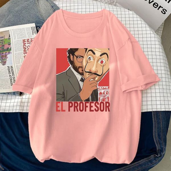 women's t-shirt el profesor masked women cartoon print woman fashion hip hop t shirt funny oversize brand female, White
women's t-shirt el profesor masked women cartoon print woman fashion hip hop t shirt funny oversize brand female, White