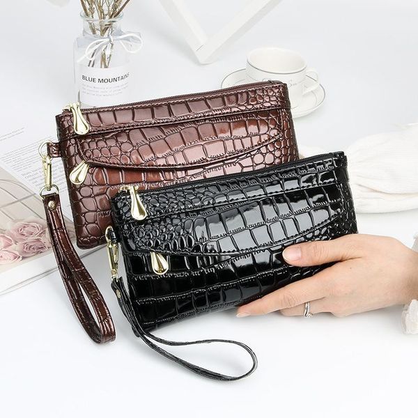 fashion patent leather womens wallets fallow long ladies double zipper wallet clutch bag design red purse crocodile purses, Red;black
fashion patent leather womens wallets fallow long ladies double zipper wallet clutch bag design red purse crocodile purses, Red;black