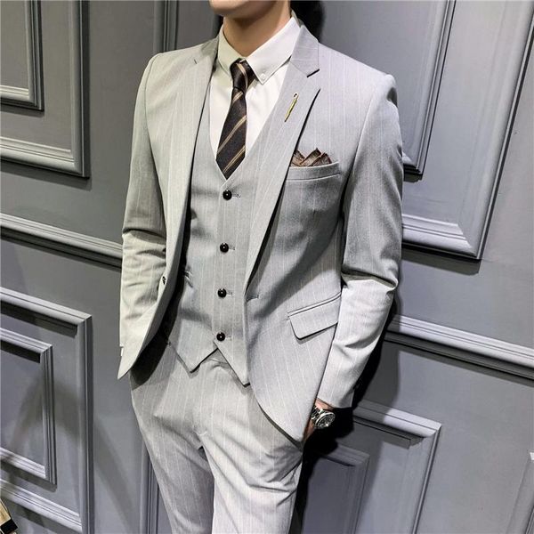 men's suits & blazers (jacket+vest+pants) men solid color long sleeve slim blazer for wedding busniess set costumes homme 3pcs, White;black
men's suits & blazers (jacket+vest+pants) men solid color long sleeve slim blazer for wedding busniess set costumes homme 3pcs, White;black