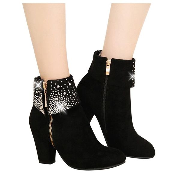 boots women square heels round toe rhinestone thick heel high comfortable side zipper pumps casual shoes warm women's short, Black
boots women square heels round toe rhinestone thick heel high comfortable side zipper pumps casual shoes warm women's short, Black