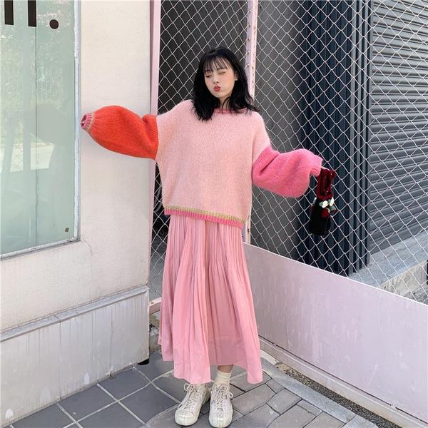 women's sweaters 2021 autumn cute girl all-match color matching seahorse hair warm sweater long sleeve round neck fashion, White;black
women's sweaters 2021 autumn cute girl all-match color matching seahorse hair warm sweater long sleeve round neck fashion, White;black