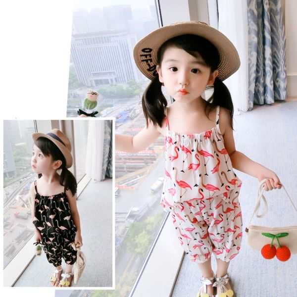 flamingo suspender girls' with suit 7-point pants 21 summer new children's wear 2-7 years old, White
flamingo suspender girls' with suit 7-point pants 21 summer new children's wear 2-7 years old, White