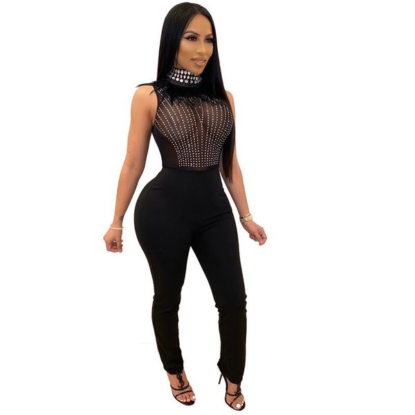 women's jumpsuits & rompers fashion women romper feathers glitter sleeveless bodysuit pants, Black;white
women's jumpsuits & rompers fashion women romper feathers glitter sleeveless bodysuit pants, Black;white