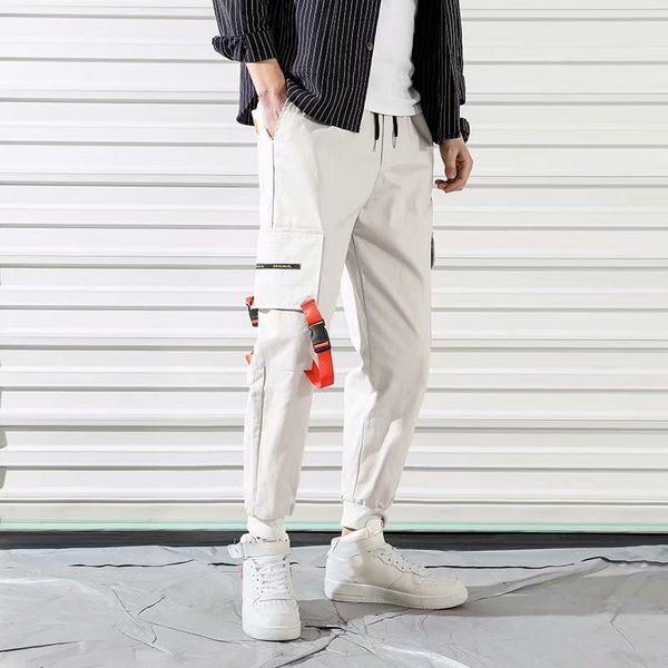 men's pants mans fashion england style ribbons ankle-length cargo trousers casual elastic waist joggers loose harajuku men sweatpants, Black
men's pants mans fashion england style ribbons ankle-length cargo trousers casual elastic waist joggers loose harajuku men sweatpants, Black