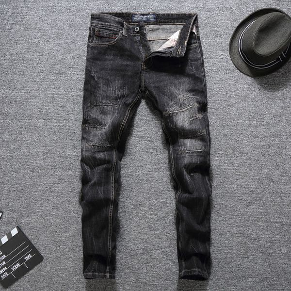 2021 new italian style fashion men slim embroidery designer distressed denim trousers streetwear hip hop cotton pants nh03, Blue
2021 new italian style fashion men slim embroidery designer distressed denim trousers streetwear hip hop cotton pants nh03, Blue