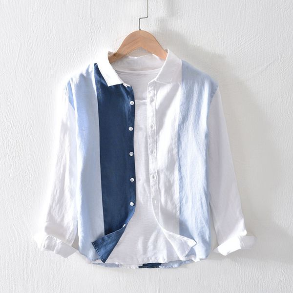 2021 new vintage man's long sleeve linen cotton breathable casual hip hop shirt strretwear stripe male shirts p9iw, White
2021 new vintage man's long sleeve linen cotton breathable casual hip hop shirt strretwear stripe male shirts p9iw, White