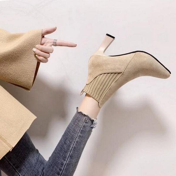 boots women's winter korean style pointed sleeve short square heel high children, Black
boots women's winter korean style pointed sleeve short square heel high children, Black