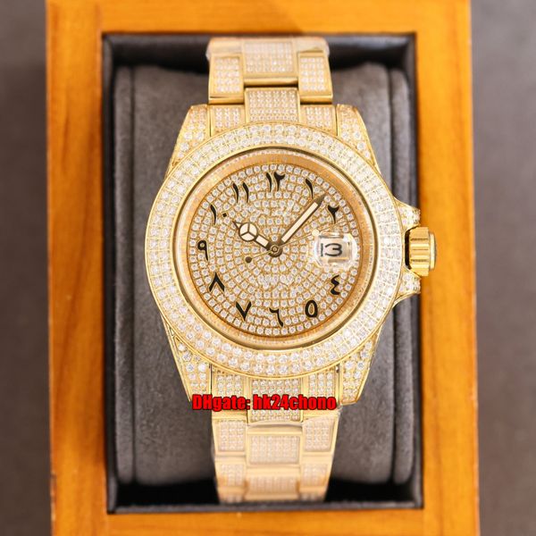 16 styles luxury watches rrf 40mm sub iced out full diamond automatic mens watch pavé diamonds arabic dial 18k gold bracelet gents wristwatc, Slivery;brown
16 styles luxury watches rrf 40mm sub iced out full diamond automatic mens watch pavé diamonds arabic dial 18k gold bracelet gents wristwatc, Slivery;brown