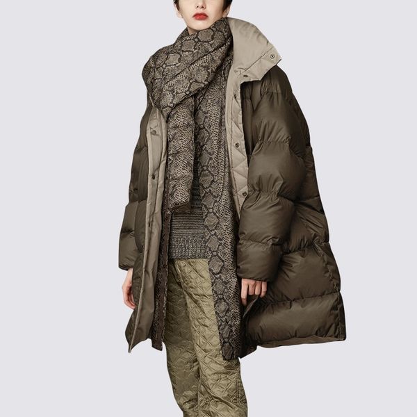 medium and long chao brand loose down jacket 2021 winter new women's wear large white duck warm, Black
medium and long chao brand loose down jacket 2021 winter new women's wear large white duck warm, Black