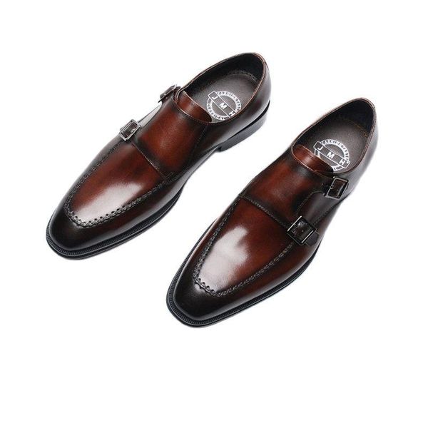 dress shoes men's formal leather shoes, european style buckle, square toe, made of cowhide. suit wedding, Black
dress shoes men's formal leather shoes, european style buckle, square toe, made of cowhide. suit wedding, Black