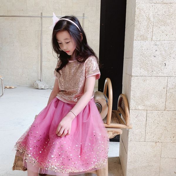 sequined kids girls set 2021 summer baby girl t shirt with skirt 2pcs/suits pink clothing, White
sequined kids girls set 2021 summer baby girl t shirt with skirt 2pcs/suits pink clothing, White
