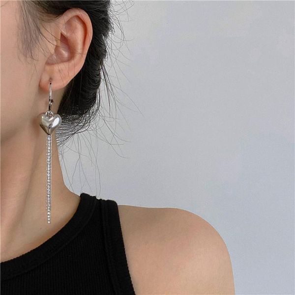 hoop & huggie minar personality silver color metal heart tassel earrings for women mujer long chain shiny zircon love jewellery, Golden;silver
hoop & huggie minar personality silver color metal heart tassel earrings for women mujer long chain shiny zircon love jewellery, Golden;silver