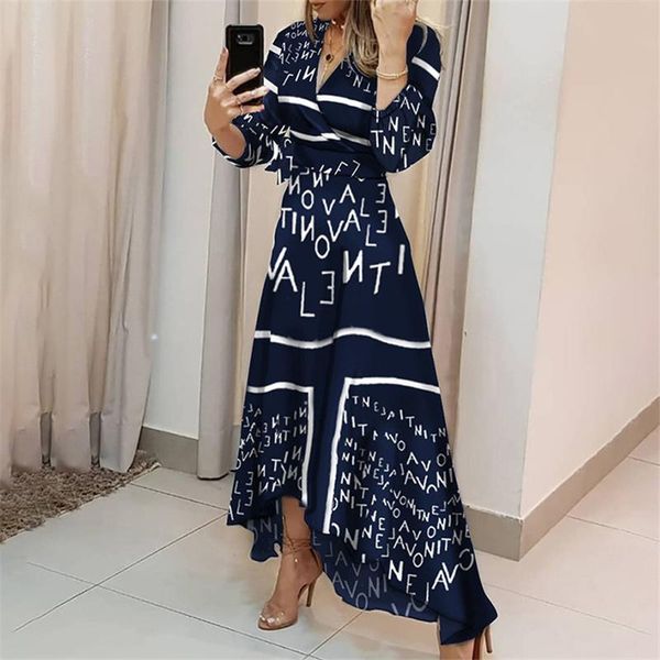 casual dresses elegant irregular maxi dress women 2021 spring autumn long sleeve v neck office lady letters print tie waist, Black;gray
casual dresses elegant irregular maxi dress women 2021 spring autumn long sleeve v neck office lady letters print tie waist, Black;gray