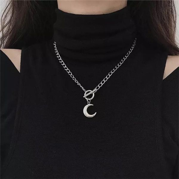 Pendant Necklaces Smooth Titanium Steel Moon Necklace Ring T-buckle Stainless, Silver
Pendant Necklaces Smooth Titanium Steel Moon Necklace Ring T-buckle Stainless, Silver