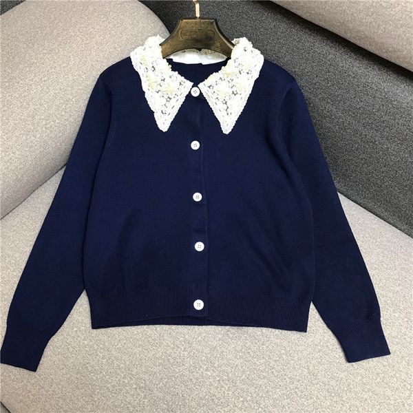 2021 new sweet beading lace turn-down collar white/navy cardigan autumn winter elegant long sleeve knitted sweater women i2j1, White;black
2021 new sweet beading lace turn-down collar white/navy cardigan autumn winter elegant long sleeve knitted sweater women i2j1, White;black