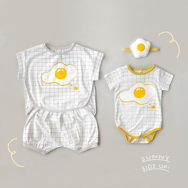 clothing sets 2021 summer toddler baby clothes set boy plaid cartoon poached egg pattern short sleeve + kid girl soft shorts 2pcs, White
clothing sets 2021 summer toddler baby clothes set boy plaid cartoon poached egg pattern short sleeve + kid girl soft shorts 2pcs, White