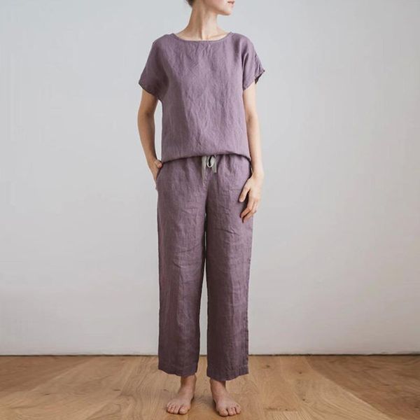 women's two piece pants fashion spring casual loose solid homewear sets women short sleeve pullover+straight summer lady outfits stree, White
women's two piece pants fashion spring casual loose solid homewear sets women short sleeve pullover+straight summer lady outfits stree, White