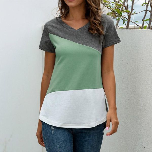 women's t-shirt harajuku tee shirt women summer casual short sleeve patchwork fashion street v-neck tshirt femme, White
women's t-shirt harajuku tee shirt women summer casual short sleeve patchwork fashion street v-neck tshirt femme, White