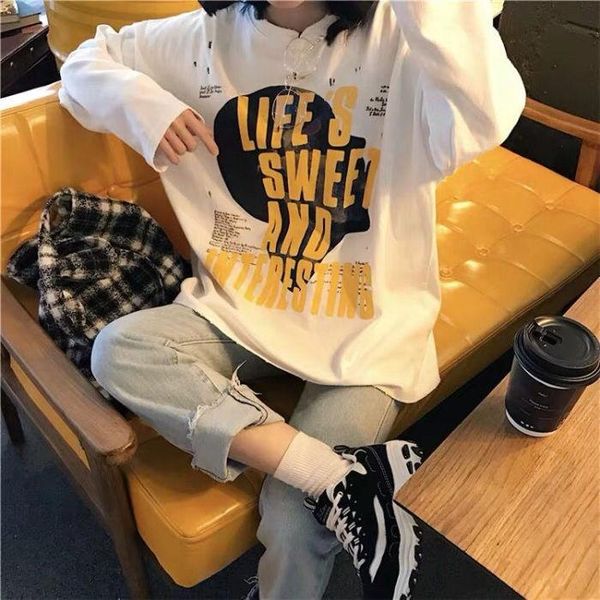 women's t-shirt versized anime woman2021 female loose fashion trend versatile temperament show thin, White
women's t-shirt versized anime woman2021 female loose fashion trend versatile temperament show thin, White