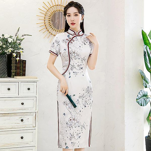 ethnic clothing satin qipao elegant slim cheongsam classic chinese dress summer evening party dresses flower long women vestidos gwon, Red
ethnic clothing satin qipao elegant slim cheongsam classic chinese dress summer evening party dresses flower long women vestidos gwon, Red