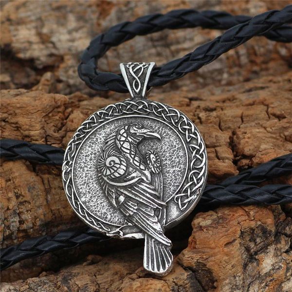 pendant necklaces nordic viking odin crow retro men's woman fashion necklace gifts vintage jewelry with leather rope or metal chain, Silver
pendant necklaces nordic viking odin crow retro men's woman fashion necklace gifts vintage jewelry with leather rope or metal chain, Silver