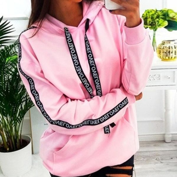 women's hoodies & sweatshirts women autumn sweatshirt long sleeve solid hooded pullover blouse letter print plus size, Black
women's hoodies & sweatshirts women autumn sweatshirt long sleeve solid hooded pullover blouse letter print plus size, Black