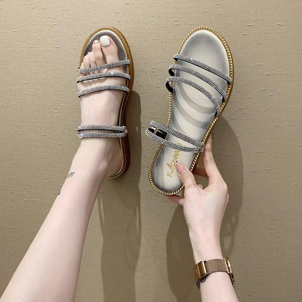 slippers flat women crystal narrow band shoes summer sweet outdoor open toe zapatos mujer 2021, Black
slippers flat women crystal narrow band shoes summer sweet outdoor open toe zapatos mujer 2021, Black
