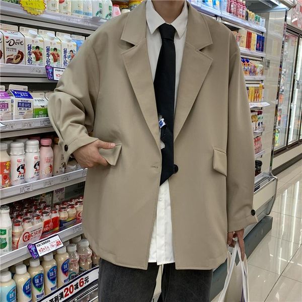 men's suits & blazers men clothing 2021 casual suit autumn retro handsome ins trend korean loose coat, White;black
men's suits & blazers men clothing 2021 casual suit autumn retro handsome ins trend korean loose coat, White;black