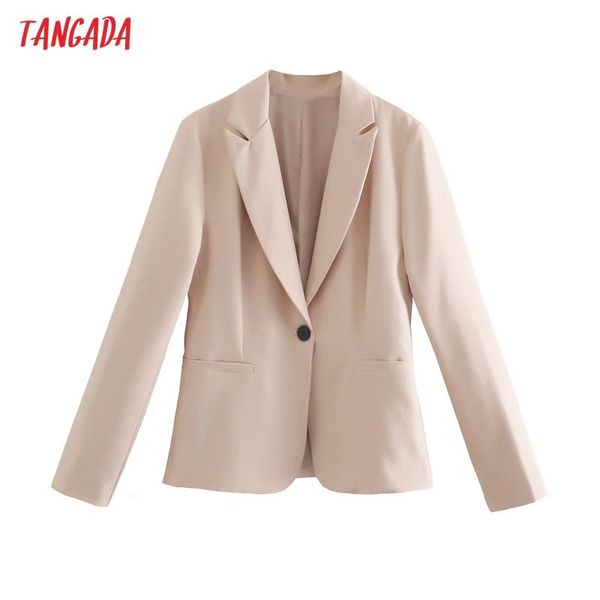 women's suits & blazers tangada women 2021 fashion solid blazer coat vintage one button long sleeve female outerwear chic qd78, White;black
women's suits & blazers tangada women 2021 fashion solid blazer coat vintage one button long sleeve female outerwear chic qd78, White;black