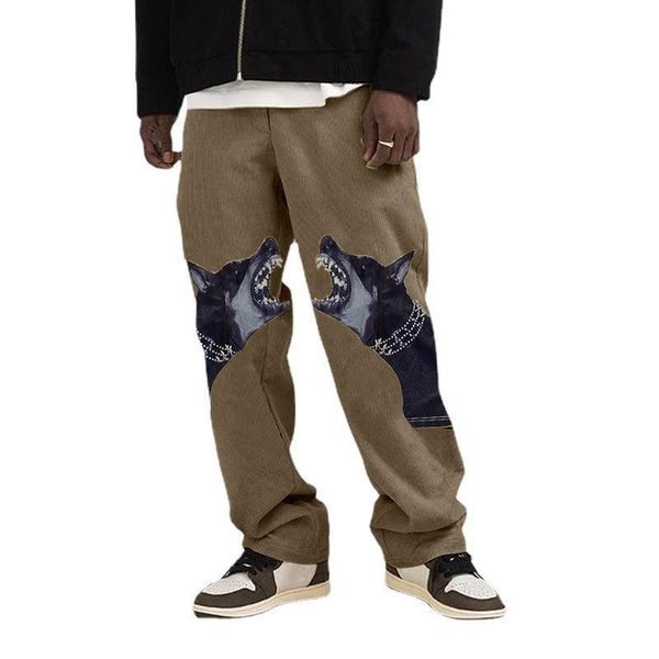 men's pants dog printed casual trousers men harajuku loose straight 2021 spring autumn mid waist long fashion streetwear, Black
men's pants dog printed casual trousers men harajuku loose straight 2021 spring autumn mid waist long fashion streetwear, Black