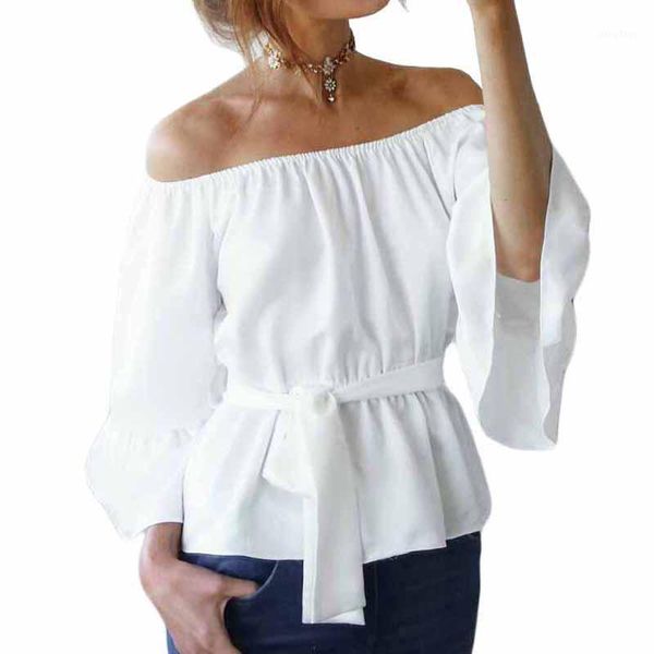 women's blouses & shirts women off shoulder floral print chiffon blouse spring autumn ladies flare sleeve slash neck loose blusas, White
women's blouses & shirts women off shoulder floral print chiffon blouse spring autumn ladies flare sleeve slash neck loose blusas, White