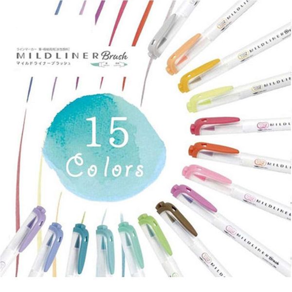 15colors zebra mildliner highlighter set japanese stationery original wft8 double headed soft brush markers for painting jlllmk
15colors zebra mildliner highlighter set japanese stationery original wft8 double headed soft brush markers for painting jlllmk