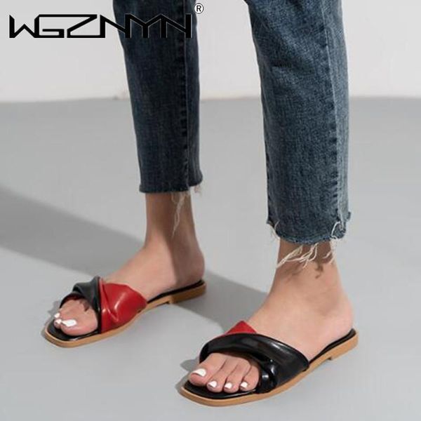 slippers arrival brand womens leather square toe flats flip flops designer ladies slides summer sandals women shoes zapatos, Black
slippers arrival brand womens leather square toe flats flip flops designer ladies slides summer sandals women shoes zapatos, Black