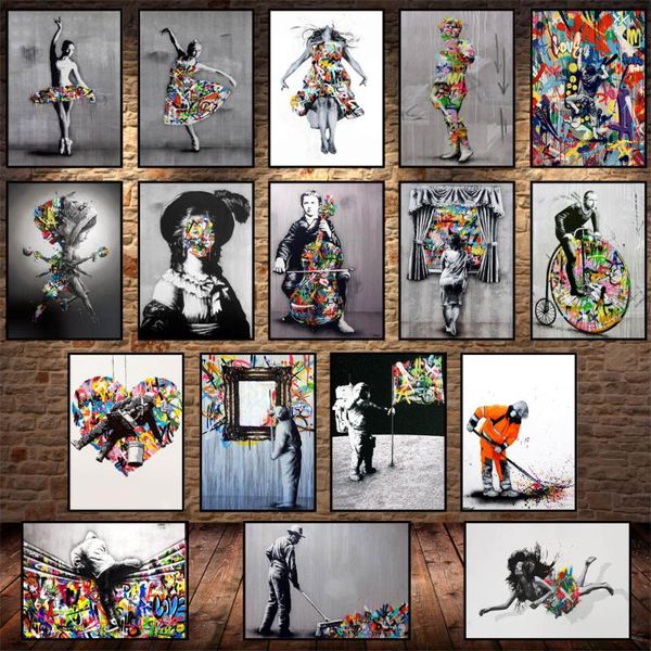 paintings graffiti art banks poster ballerina abstract color artist home decoration wall el bar
paintings graffiti art banks poster ballerina abstract color artist home decoration wall el bar