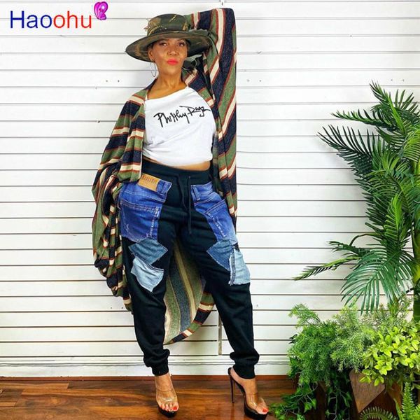 women's pants & capris haoohu streetwear patchwork denim print women autumn elastic drawstring high waist trousers draped jogger sweatp, Black;white
women's pants & capris haoohu streetwear patchwork denim print women autumn elastic drawstring high waist trousers draped jogger sweatp, Black;white